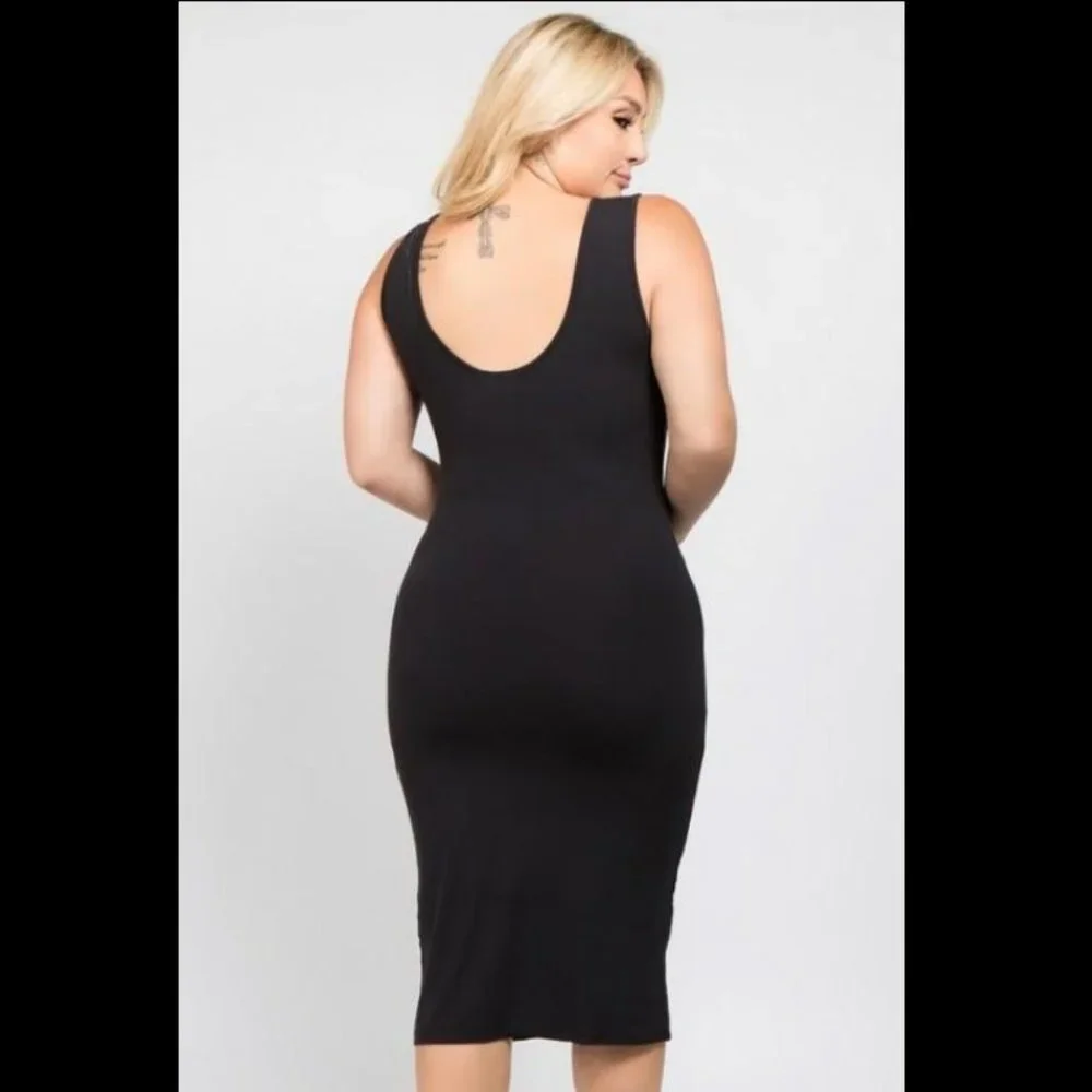 PLUS BLACK TANK DRESS - Picture 2 of 2